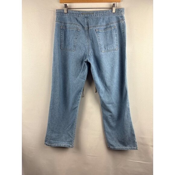 Womens GNW Light Blue Denim Pants Size 10 Cotton Drawstring Waist - Picture 3 of 6